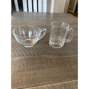 Glass punch cup and mini glass mug bundle